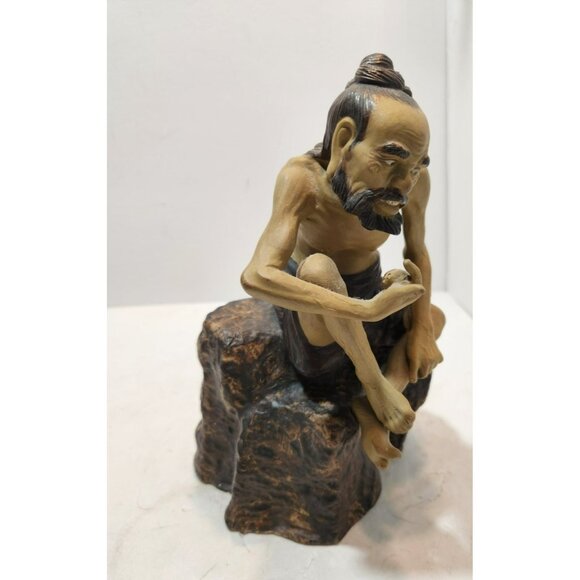 Vtg Rare Chinese Shiwan Xiangqi Mud Man Ceramic Figurine Sage Jigong Detailed - Picture 11 of 16